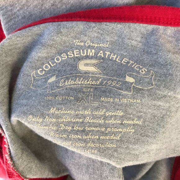 Colosseum Athletics Red Grey Henley Button Long Sleeved UGA Georgia Top Size XL - Picture 9 of 14